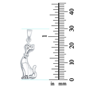 Cat Pendant Charm Fashion Jewelry 925 Sterling Silver
